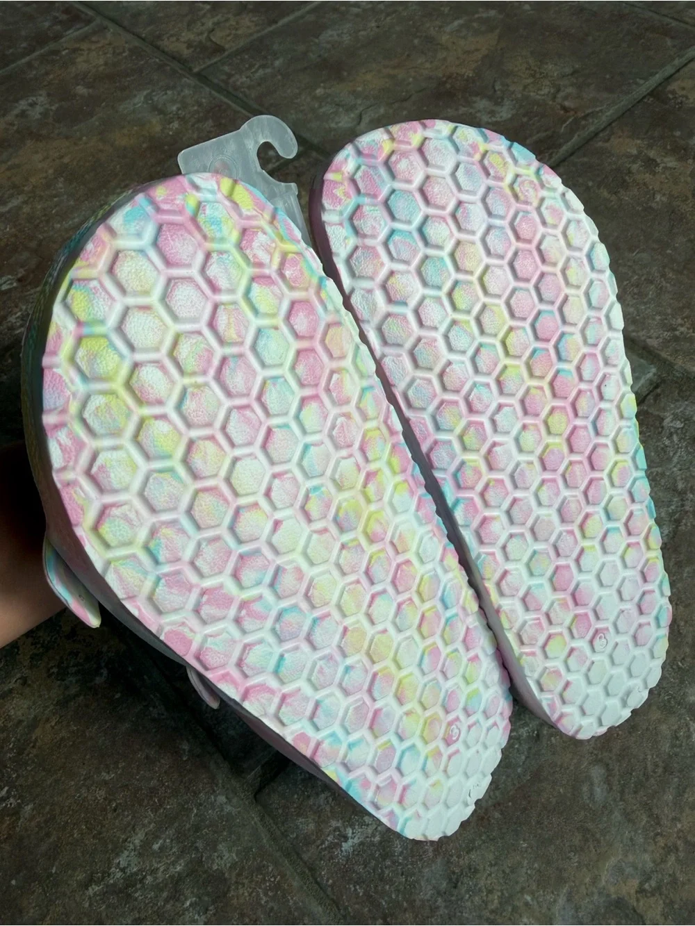 Cat & Jack Pastel Pink Multi-Stripe Buckle Slide Sandals